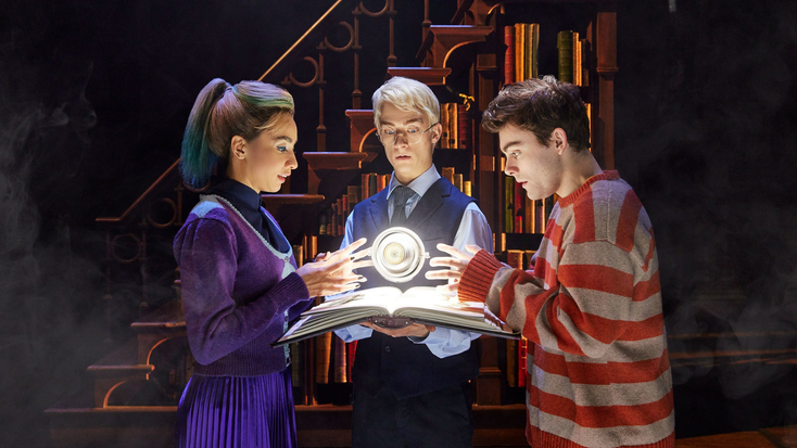 (l-r) Imani Jade Powers (Delphi Diggory), Erik C. Peterson (Scorpius Malfoy) and Joel Meyers (Albus Potter). 