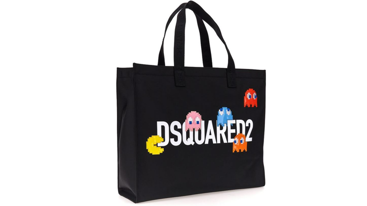 A PAC-MAN tote from the Dsqaured2 collection. A PAC-MAN tote from the Dsqaured2 collection.