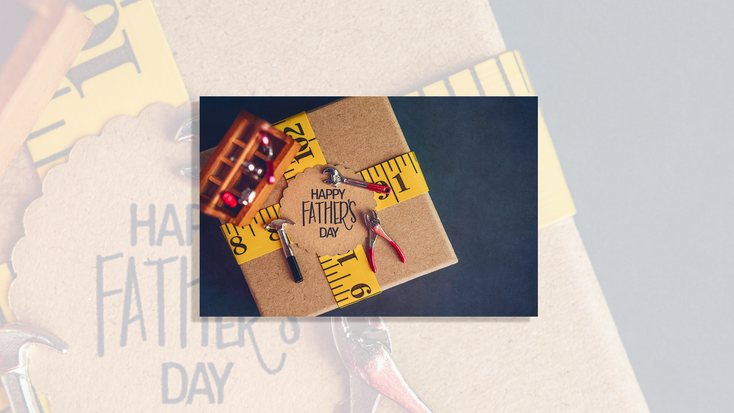 A wrapped Father's Day gift. A wrapped Father's Day gift.