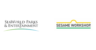 The SeaWorld Park & Entertainment logo next to the Sesame Workshop logo