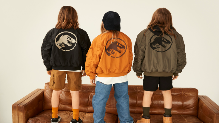 Three jackets from Molo x Jurassic World Dominion collection.
