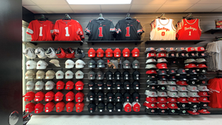 A Lids store featuring Ohio State Buckeyes merchandise.