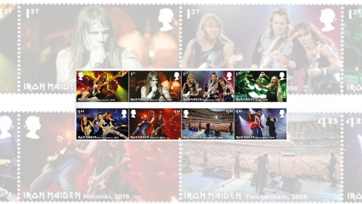 Eight of the Iron Maiden stamps. Eight of the Iron Maiden stamps.