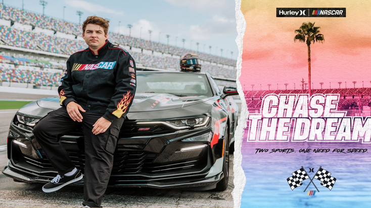 Noah Gragson in Hurley and NASCAR apparel. Noah Gragson in Hurley and NASCAR apparel.