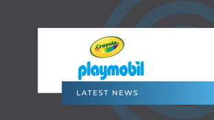 Crayola and Playmobil logos, respectively.