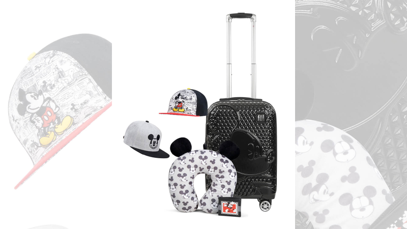 Disney hats and travel accessories.
