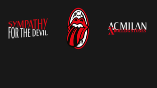 Promotional image for the AC Milan x Rolling Stone capsule collection.