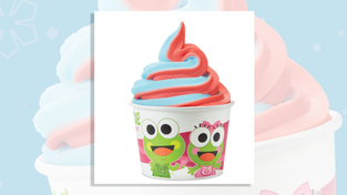 Cherry ICEE Sorbet and Blue Raspberry ICEE Sorbet from sweetFrog.