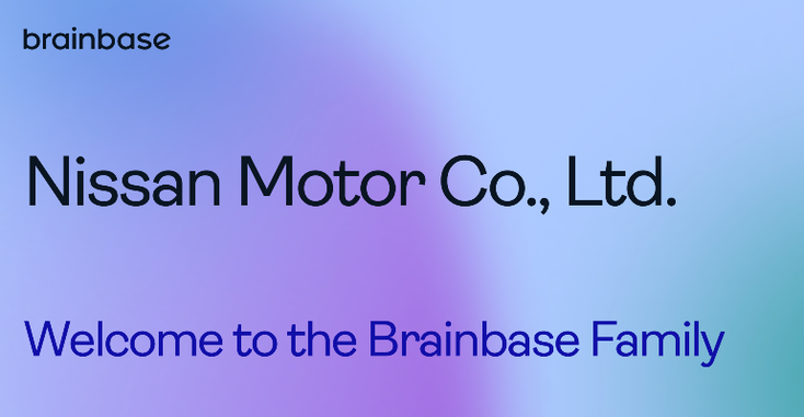 A promotional image announcing Nissan joining Brainbase