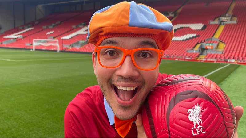 Blippi at Anfield, Liverpool Blippi at Anfield, Liverpool