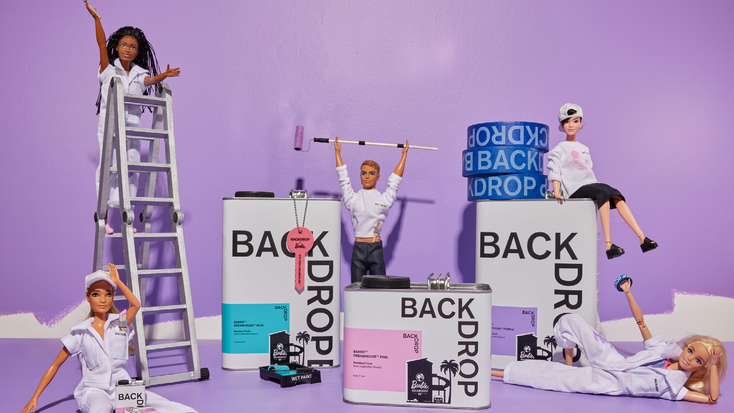 The three Barbie Dreamhouse colors from Backdrop. The three Barbie Dreamhouse colors from Backdrop.