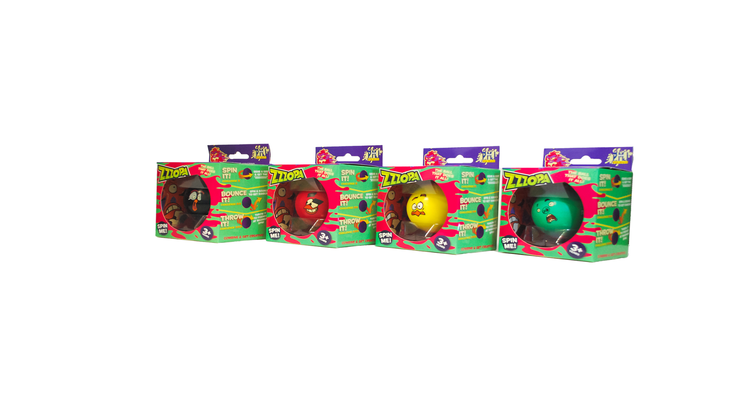 The four "Angry Birds" Zzzopa balls.