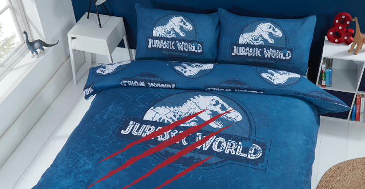 A "Jurassic World" bedroom set from Dreamtex