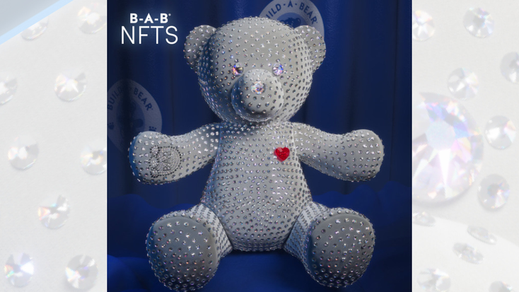 The 1-of-a-kind Build-A-Bear with Swarovski crystals. The 1-of-a-kind Build-A-Bear with Swarovski crystals.