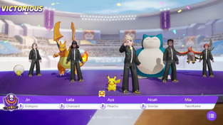 Trainers with their Pokémon in Pokémon UNITE.