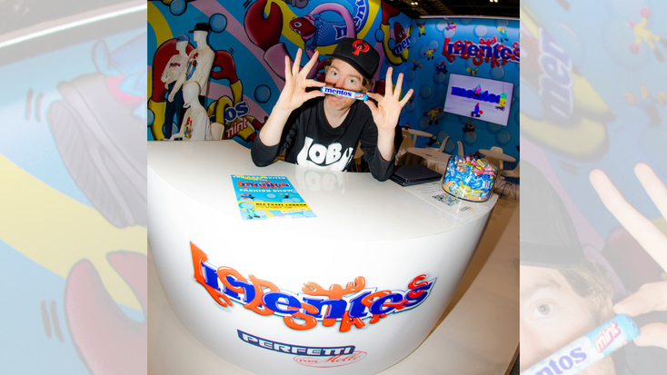 Philip Colbert at the Perfetti Van Melle booth at BLE. Philip Colbert at the Perfetti Van Melle booth at BLE.