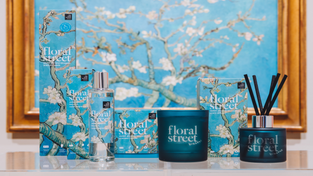 The "Almond Blossom" collection from Floral Street, including candles, room fragrances and more.