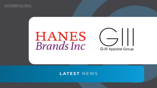 HanesBrands and G-III logos, respectively. 