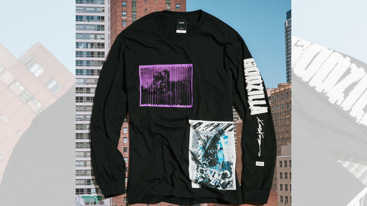 Long sleeve shirt from the Godzilla and Huf collaboration.