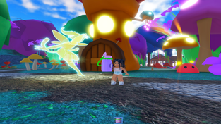 Screen from Find the Glowing Fairies game in Roblox.
