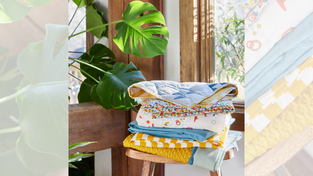 Quilts from the West Elm x Misha & Puff collection.
