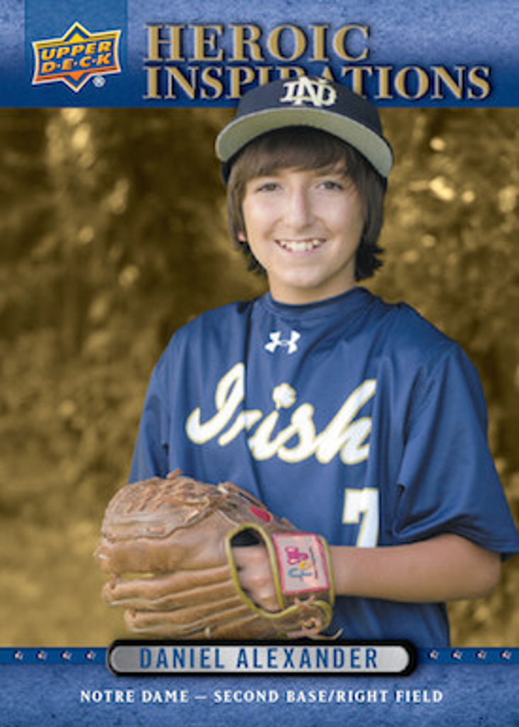 Young Notre Dame Fan Gets Trading Card Young Notre Dame Fan Gets Trading Card