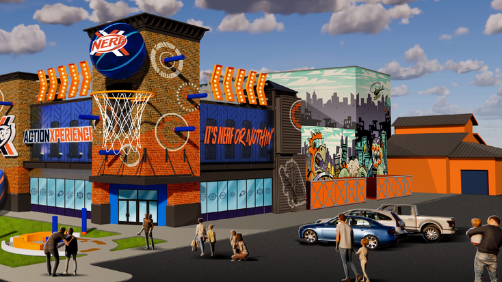 Rendering of the NERF Action Xperience. Rendering of the NERF Action Xperience.