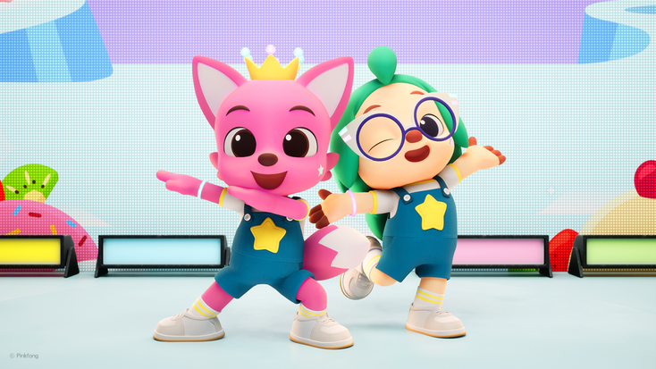 Pinkfong and Hogi as featured in “Pinkfong Sing-Along Movie 3: Catch the Gingerbread Man.” Pinkfong and Hogi as featured in “Pinkfong Sing-Along Movie 3: Catch the Gingerbread Man.”