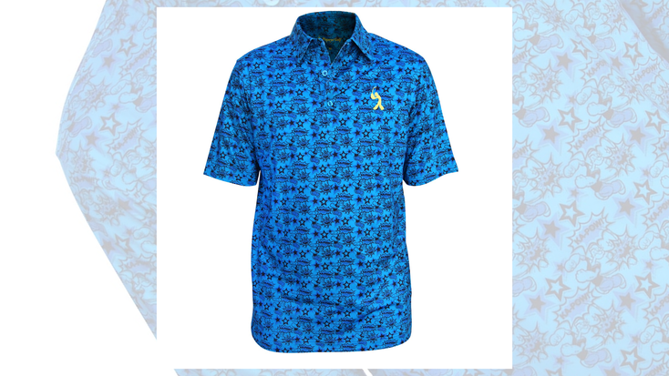 A Popeye-branded golf polo. A Popeye-branded golf polo.