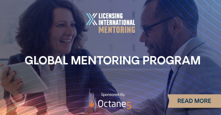 A promotional flyer for Licensing International's mentorship program