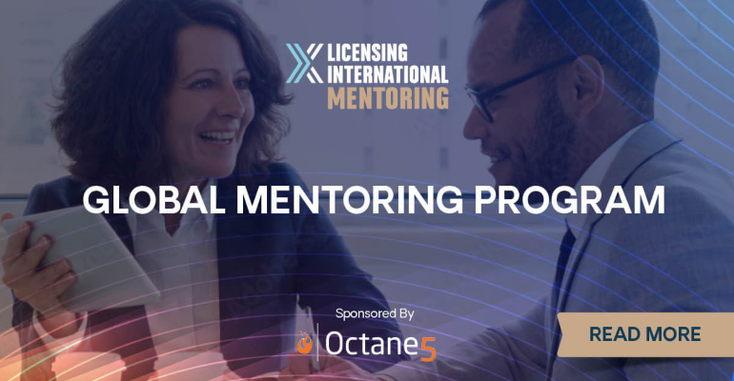 A promotional flyer for Licensing International's mentorship program A promotional flyer for Licensing International's mentorship program