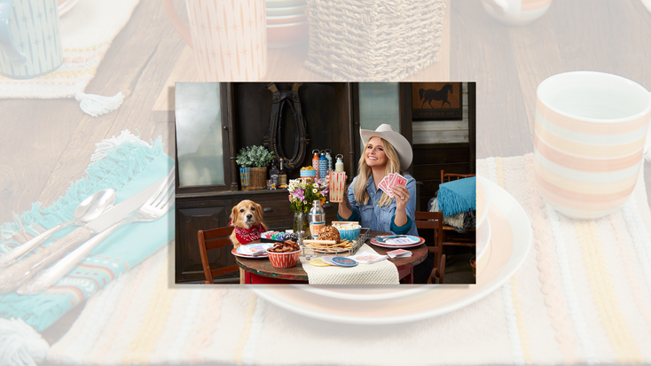 Miranda Lambert, alongside her dog, surrounded by products from the Wanda June collection. Miranda Lambert, alongside her dog, surrounded by products from the Wanda June collection.