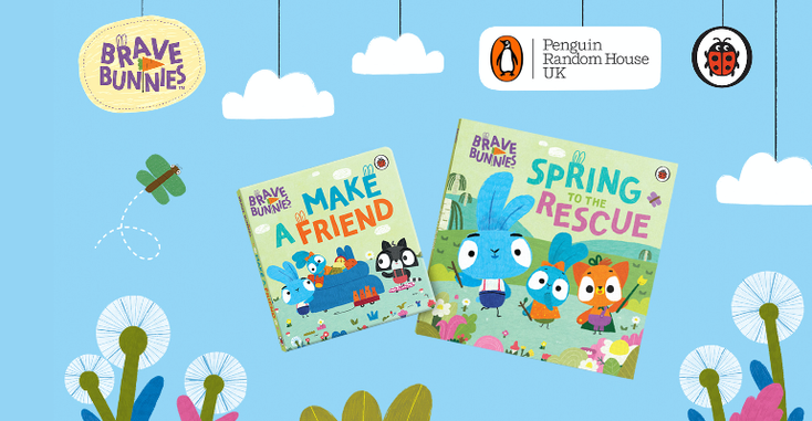 Covers from the "Brave Bunnies" series, including "Make a Friend" and "Spring to the Rescue"