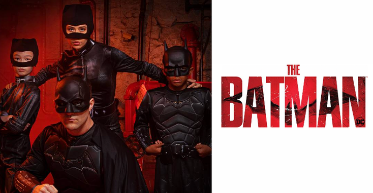 A promotional image for Rubies "The Batman" costumes A promotional image for Rubies "The Batman" costumes