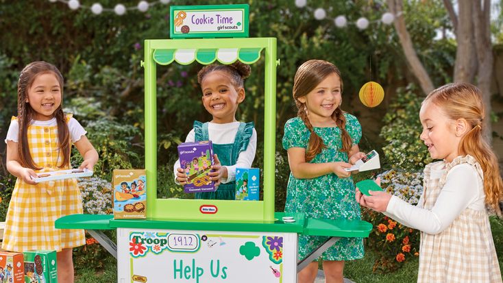 The Girl Scout Cookie Booth. The Girl Scout Cookie Booth.