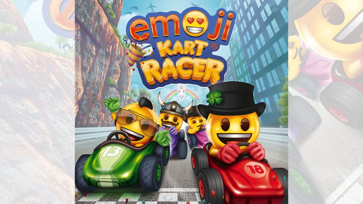 Promotional image for “emoji Kart Racer.”