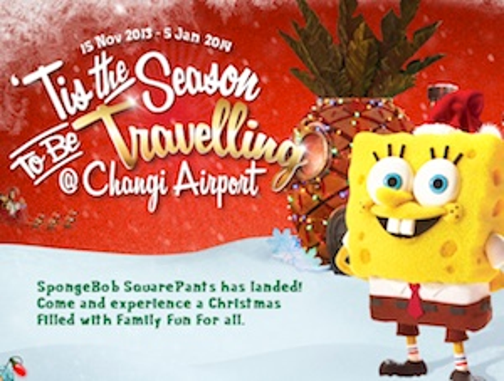 SpongeBob Checks in to Singapore Airport