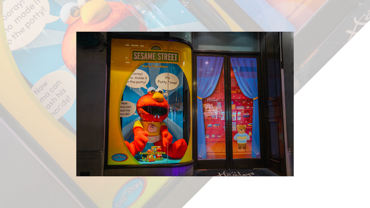 The "Sesame Street" Hamleys window.