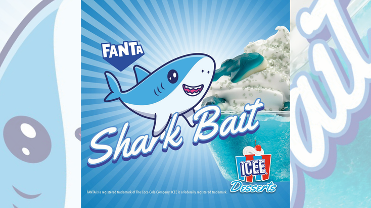 Promotional image for the Shark Bait ICEE flavor