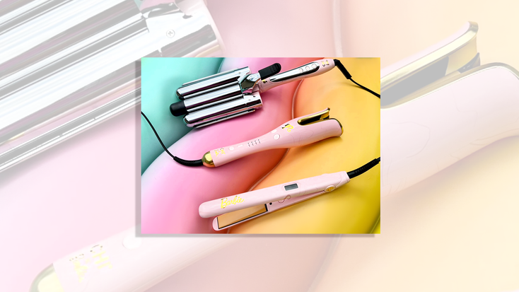 The three new hair tools from the CHI x Barbie Dreamhouse collaboration. The three new hair tools from the CHI x Barbie Dreamhouse collaboration.