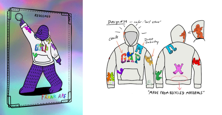 Mockups of Gap's NFTs, in collaboration with Brian Sines Mockups of Gap's NFTs, in collaboration with Brian Sines