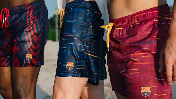 Swim shorts from the Eubi and FC Barcelona collection.