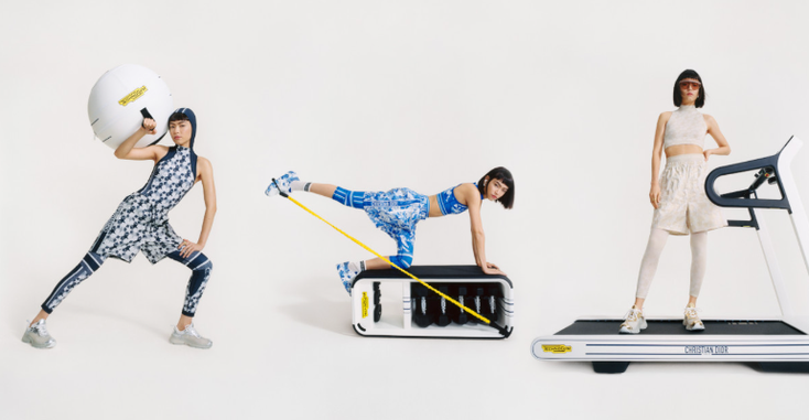 Stills from the Technogym collaboration with models showcasing the fitness equipment Stills from the Technogym collaboration with models showcasing the fitness equipment