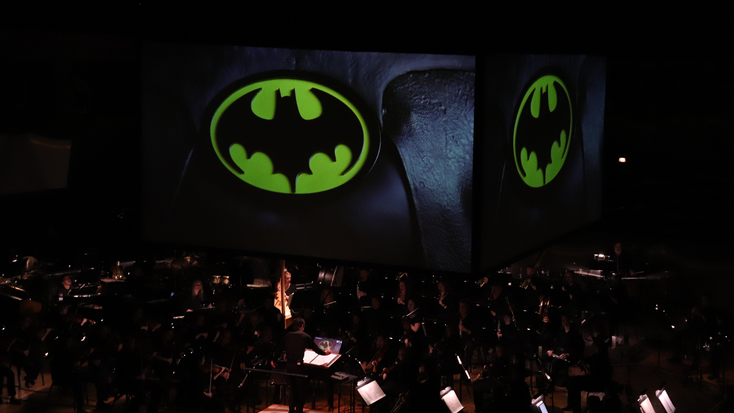 A “Batman” concert showing. A “Batman” concert showing.