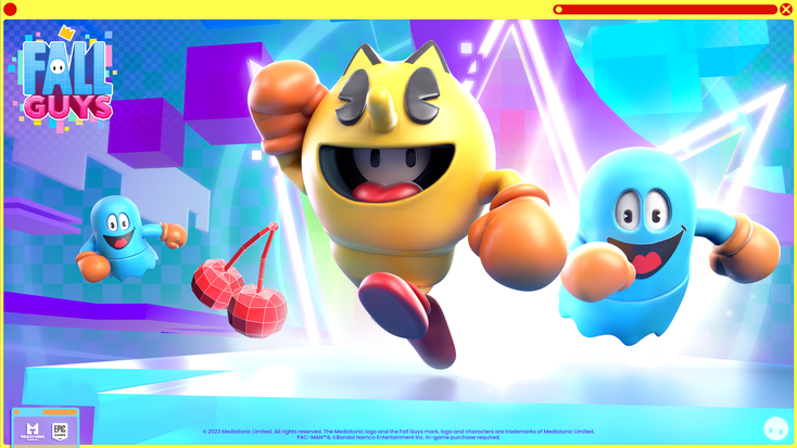 Pac-Man and Inky as featured in “Fall Guys.” Pac-Man and Inky as featured in “Fall Guys.”
