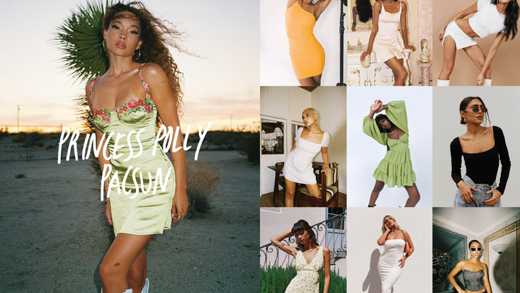 PacSun x Princess Polly apparel range. PacSun x Princess Polly apparel range.