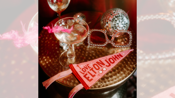 "I Love Elton John" pennant. "I Love Elton John" pennant.