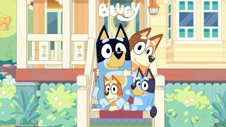 “Bluey” characters. “Bluey” characters.