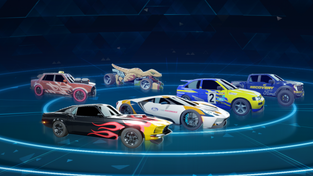 The Chameleon RC car with some of the 28 customizable variants.