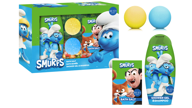The Smurfs-branded children's hygiene products from Uroda Polska. The Smurfs-branded children's hygiene products from Uroda Polska.